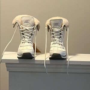 UGG Cream Lace-Up Boots